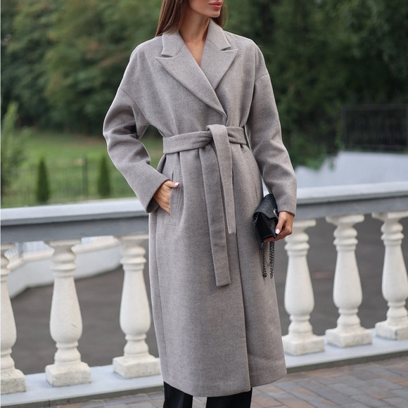 NEW WITH TAGS ZARA LONG LINE BELTED WOOL BLEND COAT - Picture 8 of 13